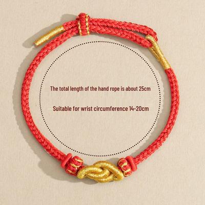 Mandala Red String DIY Hand-Woven Bracelet: Compatible with Beads & Gold Ornaments