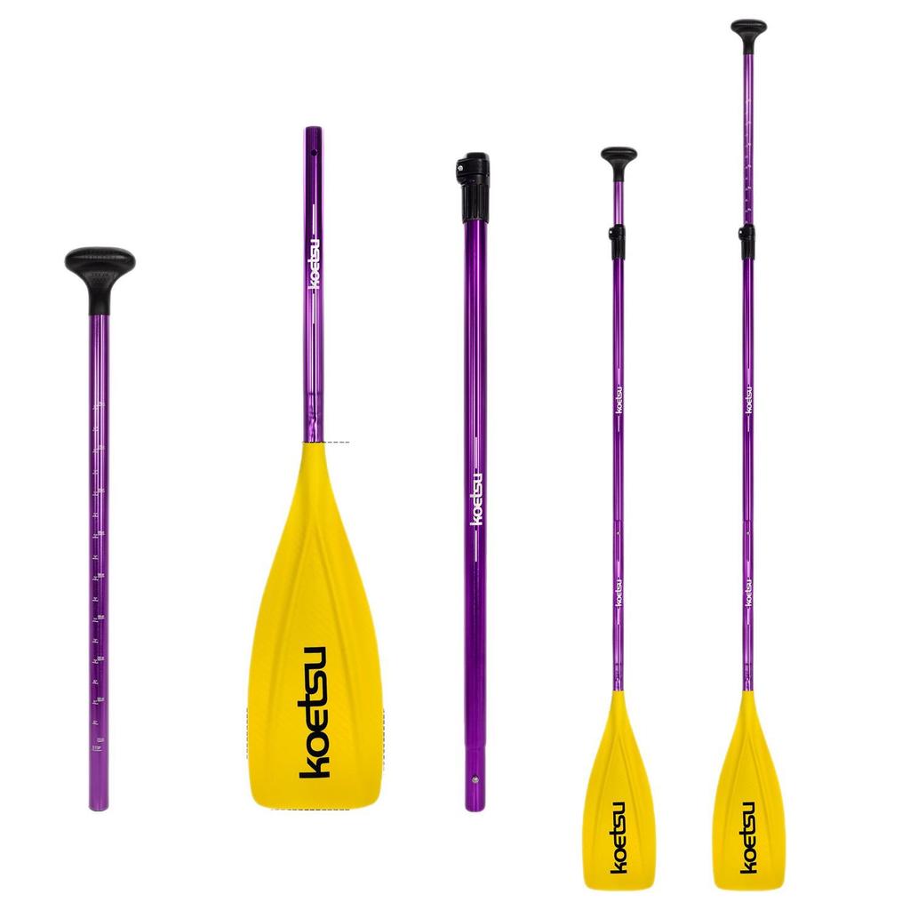 KOETSU S08 Aluminum Alloy Anodized SUP Single-Head Kayak Paddle, Three-Section Paddleboard Accessory