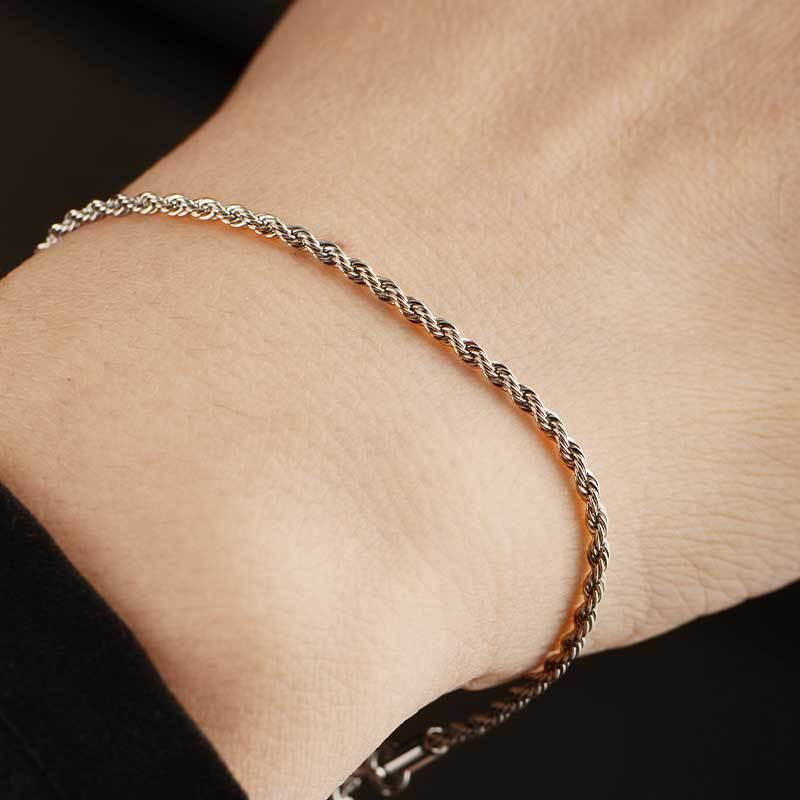 Non-Fading 316L Stainless Steel Rope Chain Necklace for Men & Unisex, Hip Hop Style