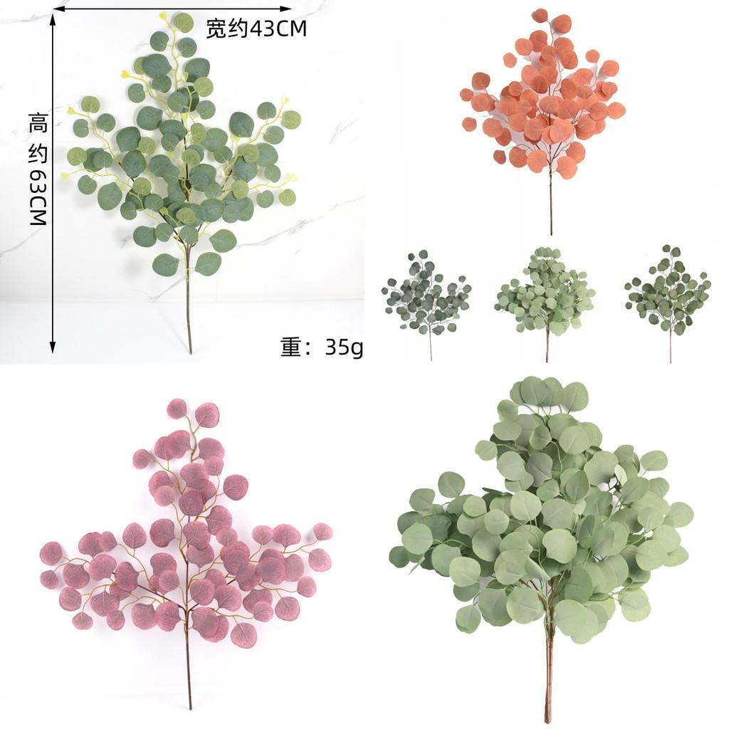 Eucalyptus Branch Artificial Flower Decor With Silk And Plastic Material For Wedding And Outdoor Settings
