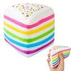 Rainbow Cake Stress Ball Fake Layer Cake Squeeze Relief Toy Dessert Soft Toy Releases Stress Artifact Novelty Gift for Kid Adult