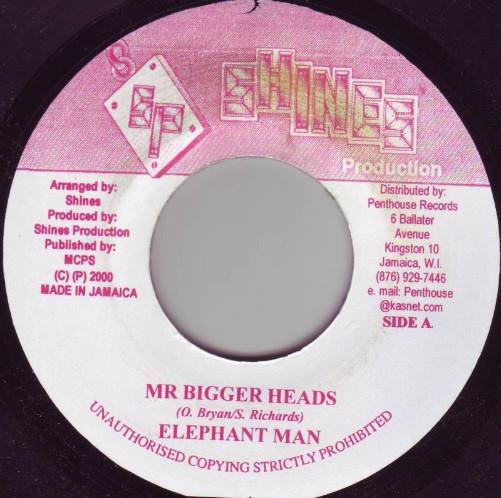 

7inch Record ELEPHANT MAN WEAPON LEATHER 4 Mr Bigger Heads Economical Crisis NONE Shines Producti 2000 Jamaica Reggae Ska Dub Used
