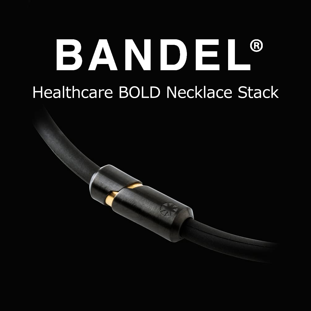 BANDEL Healthcare Bold Stack Magnetic Necklace, 47cm, Black/Gold