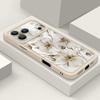 Shockproof Phone Case For iPhone 17 Pro Max Case iPhone 16 15 14 13 Pro Max 11 17e 16e White Flowers Print Soft Silicone Bumper Cover