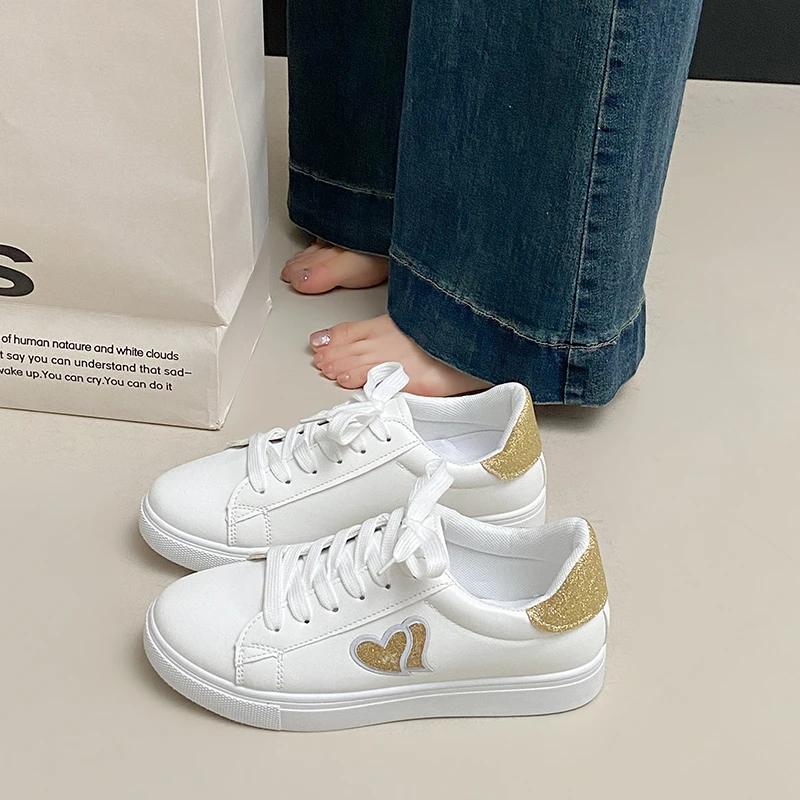 Fashion Shoes Female 2025 Brand PU Women's Vulcanize Shoes Hot Sale Women Sneakers Low Heel Lace Up Outdoor Walking Ladies Casual Shoes