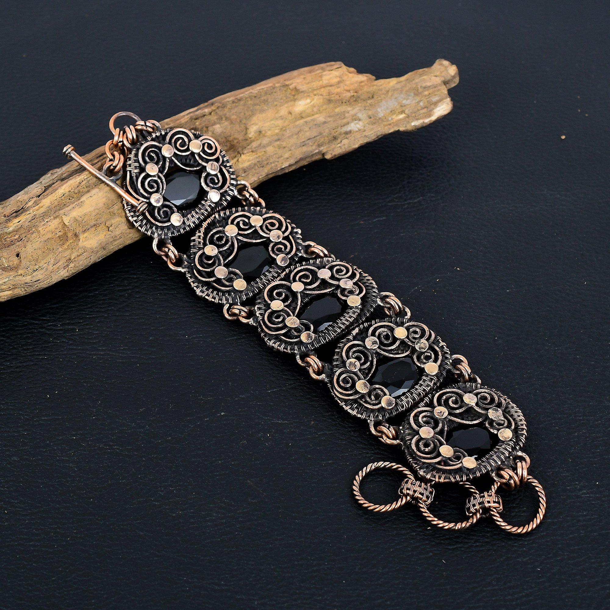 

Черный браслет из шпинели, браслет из стерлингового серебра 925 пробы, ювелирные изделия ручной работы с драгоценными камнями, подарки для жены, совершенно новый браслет 8 Inches