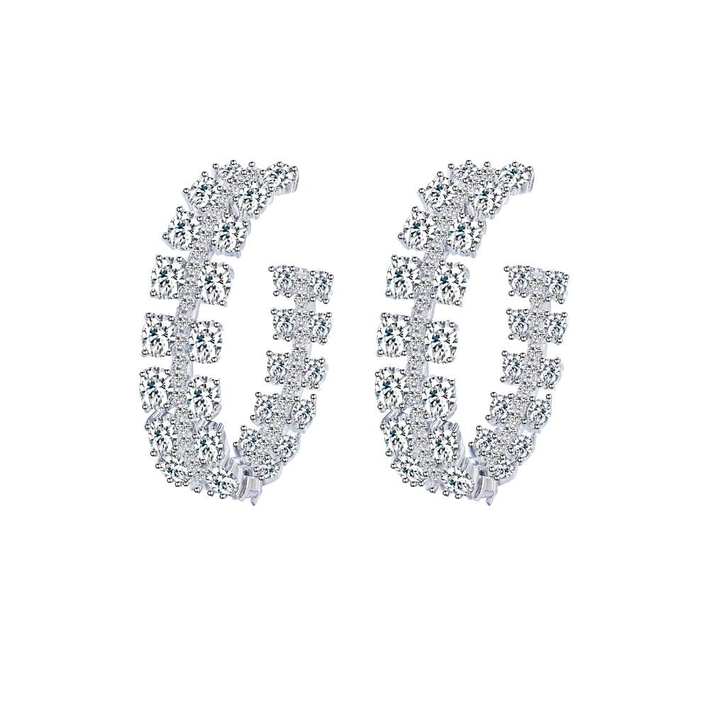 Needle Light Luxury Celebrity Style C-Shaped Earrings Dinner Dress With Loop Earrings