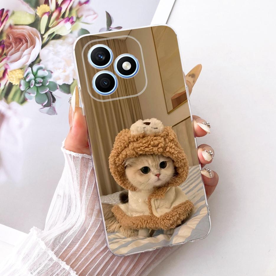 For Honor X8d 4G Case Cute Love Heart Painted Cover Soft Silicone Slim Phone Case For Honor X8d X 8d HonorX8d 4G Back Cover Bags