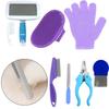 Kaninchen Fellpflege Set mit Pin-Bürste, Pflegehandschuh und Kamm, Kleintier Pflege-Sortiment für Fellpflege und Routine-Krallenpflege, für den Heimgebrauch