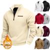 Men's Fleece Long-Sleeved Sweatshirt American Autumn Winter Half-Zip Loose Stand-Up Collar Pullover Comfortable Men's Sweatshirt