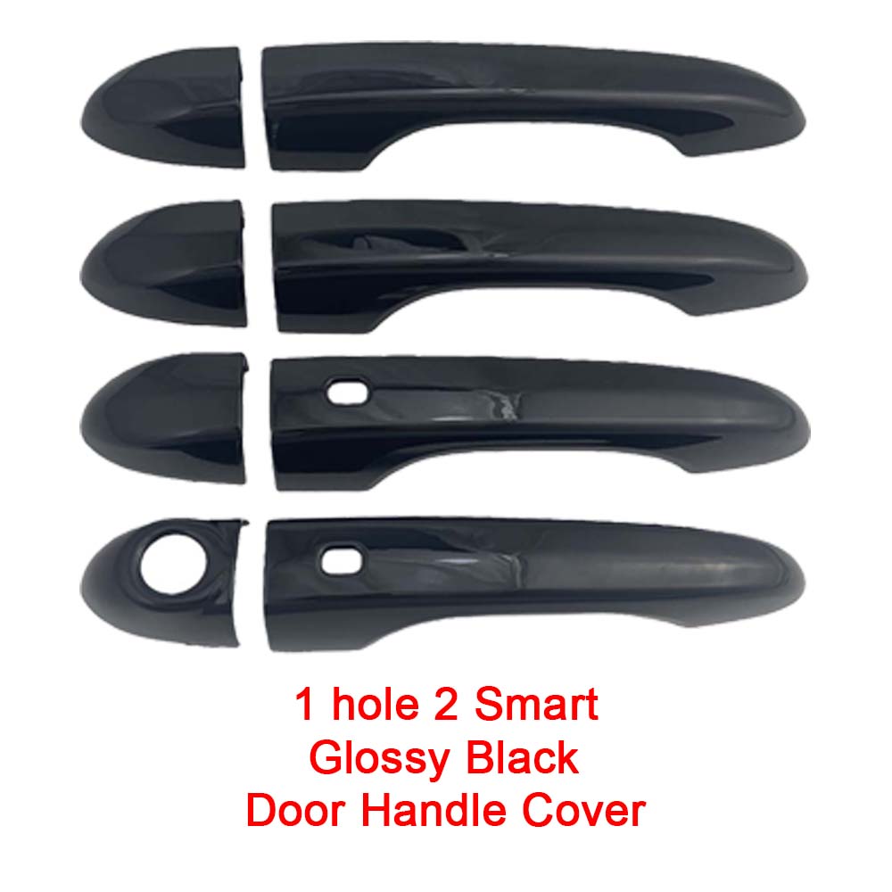 Car Decoration Door Handle Cover For Fiat 500X SUV 2016- Glossy Black Carbon Fiber Car Stickers Styling Upgrade Black 1 hole 2 Smart