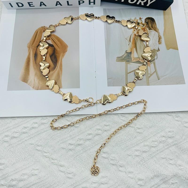 Metal Heart Waist Chain For Women With Adjustable Chain Link Jewelry For Summer Fashion Accessories