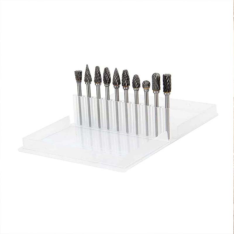 10 Pcs 1/8" Shank Tungsten Carbide Milling Cutter Rotary Tool Burr Double Diamond Cut Rotary Dremel Tools Electric Grinding