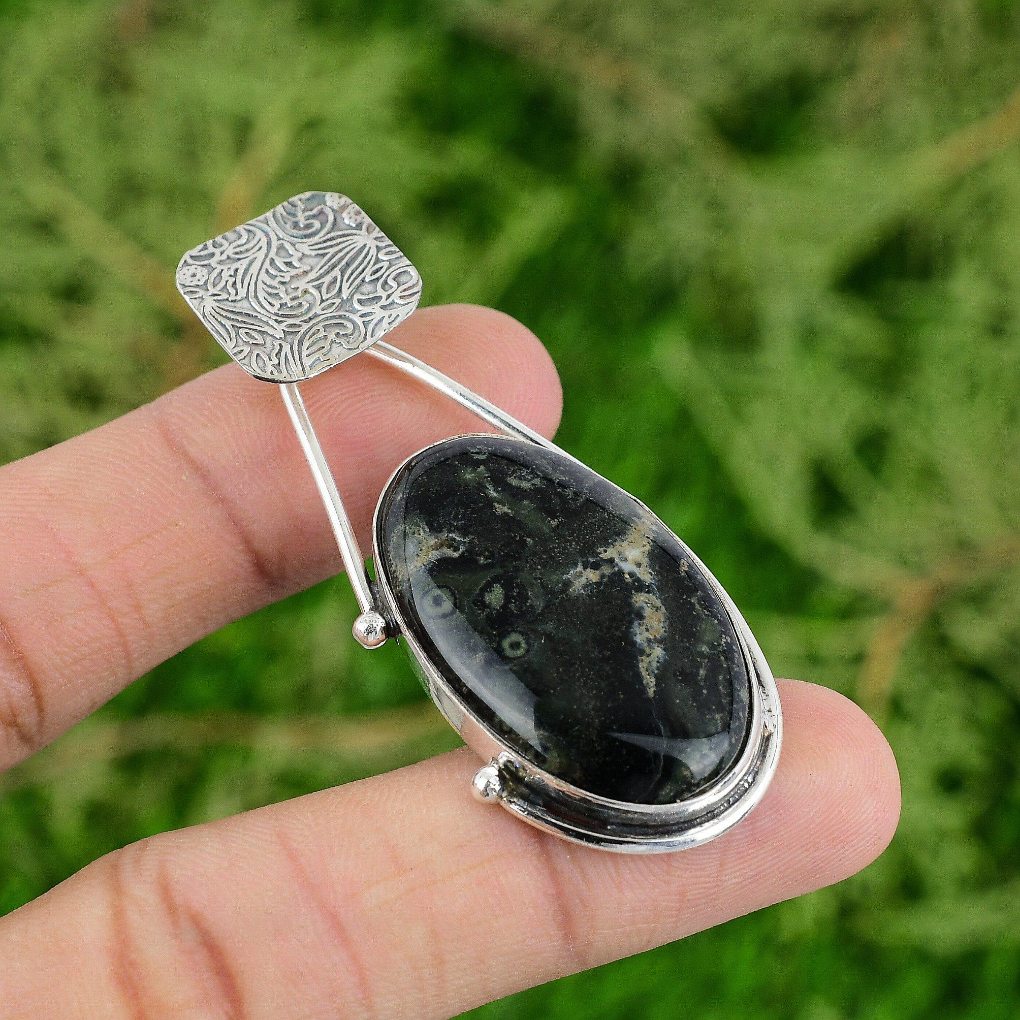 

Daughters Day Deal Kambaba Jasper Gemstone 925 Silver Artisan Pendant Jewelry