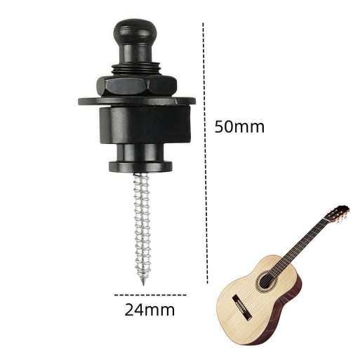 AkNebriax Set of 2 Guitar Strap Locking Pins, Locking Type, One-Touch Attachment/Detachment, Metal, Drop Prevention, Compatible with Electric Guitars