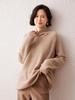Women's High Neck Cashmere Sweater - 2026 Autumn/Winter Ribbed Knit, Simple Loose Fit, Slimming & Warm
