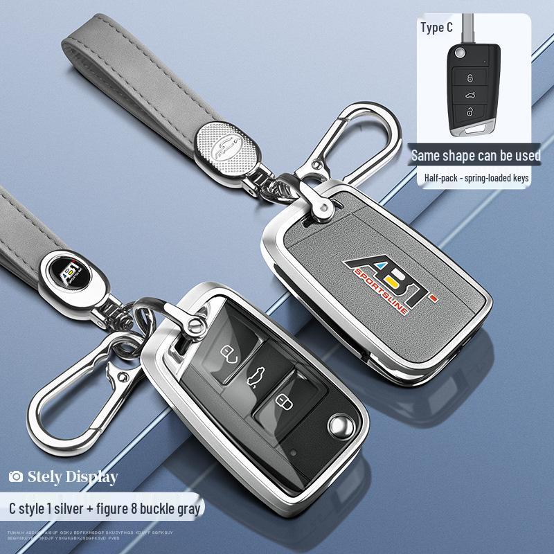 Volkswagen Golf 6 Key Case Cover for 2010-2012 Models, 3-Button Folding Insert Type