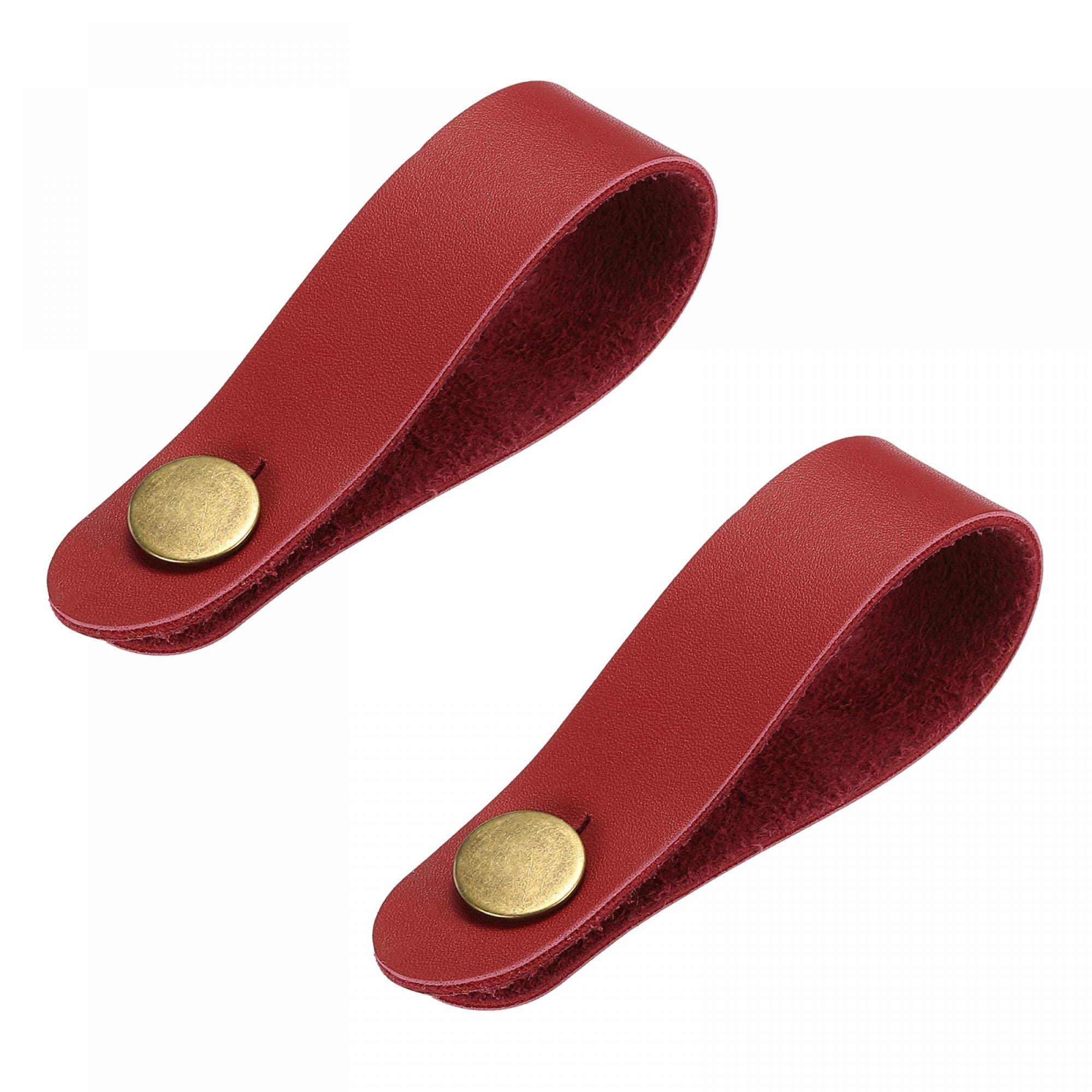 

uxcell Guitar Headstock Strap Neck Adapter Leather Strap Band for Guitar Red 2 Pieces