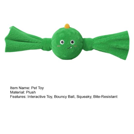 Squeaky Plush Dog Toy Bouncy Ball Dog Chew Toy Interactive Tug-of-War Toy for Dogs Teeth Cleaning Puppy Teething