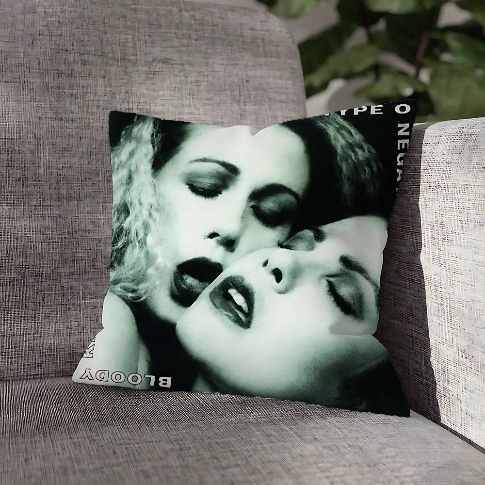 Green T-Type O N-Negative Pillow Case For Sofa Decor Car Office Room Printing Cushion Cover Decorations and Protector