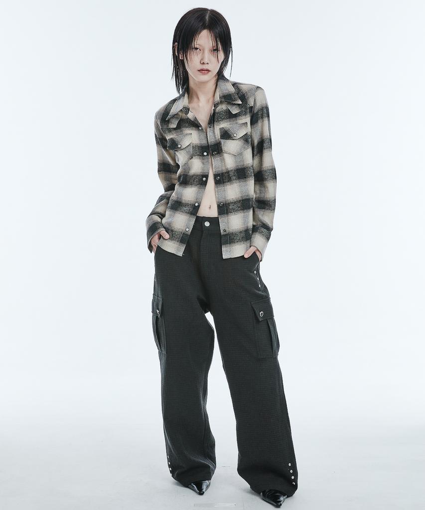 A FEW COMMENTS Metal Studded Cargo Pants Black