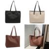Elegant Black White Brown Pu Large Capacity Tote Bag For Women Stylish Casual Spring