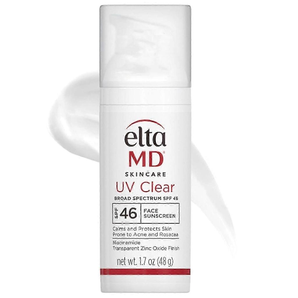 EltaMD UV Clear Gesichts-Sonnenschutz LSF 46, Ölfreier Sonnenschutz mit Zinkoxid, Dermatologisch empfohlen Weiß