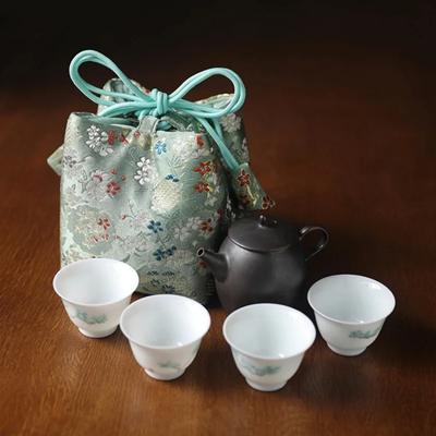 Outdoor Tea Set Storage Bag Portable Teapot Cup Protective Bag Cotton Teapot Teacup Bag Travel Organizer Tote