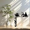 Wrought Iron Christmas Sleigh Wall Decor Home Door Frame Corner Art Ornament