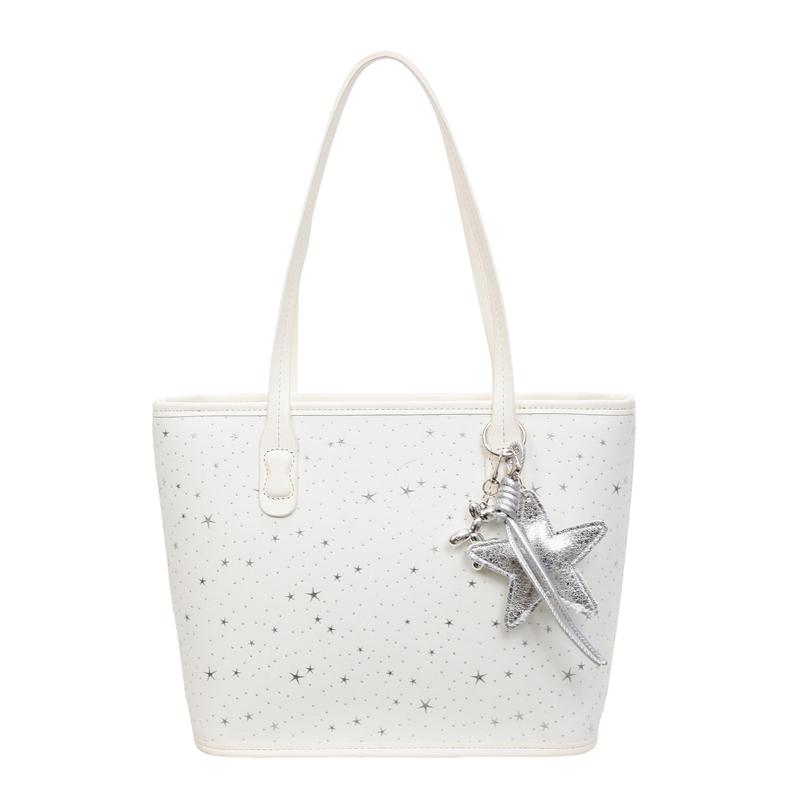 Fashion Cute Sparkle Star Print Tote Bags for Women with Star Charm Trendy Crossbody Purse Work Shopping Casual Shoulder Handbag