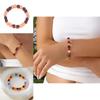 Geometric Agate Beaded Bracelet For Women Handmade Elastic Cord Jewelry For Travel Gift