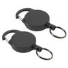 2 Pcs Retractable Key Holder High Rebound Stainless Steel Wire Anti Lost Retractable Badge Reel Keychain