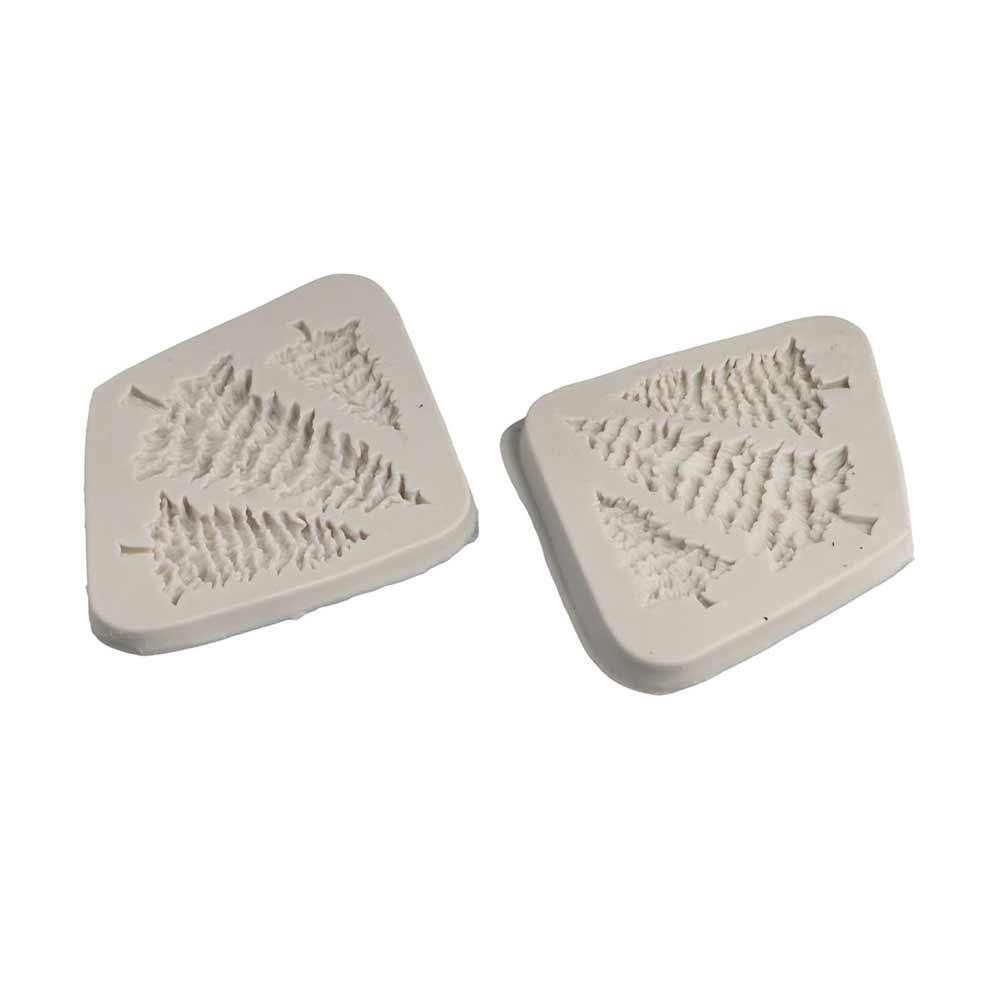 Pink Grey Christmas Tree Silicone Cake Mold Easy Demoulding 3 Grids Chocolate Mold Soft Clear Printing Cake Decorating Tools