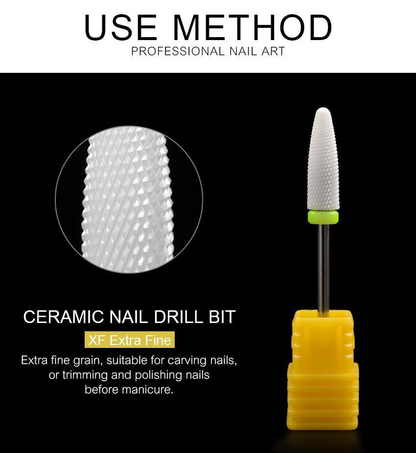 kads Ceramic Nail Drill Bits Grinding Head Milling Cutter Nail Bit Remover Nail Drill Bit Manicure Nails Drill Accessories