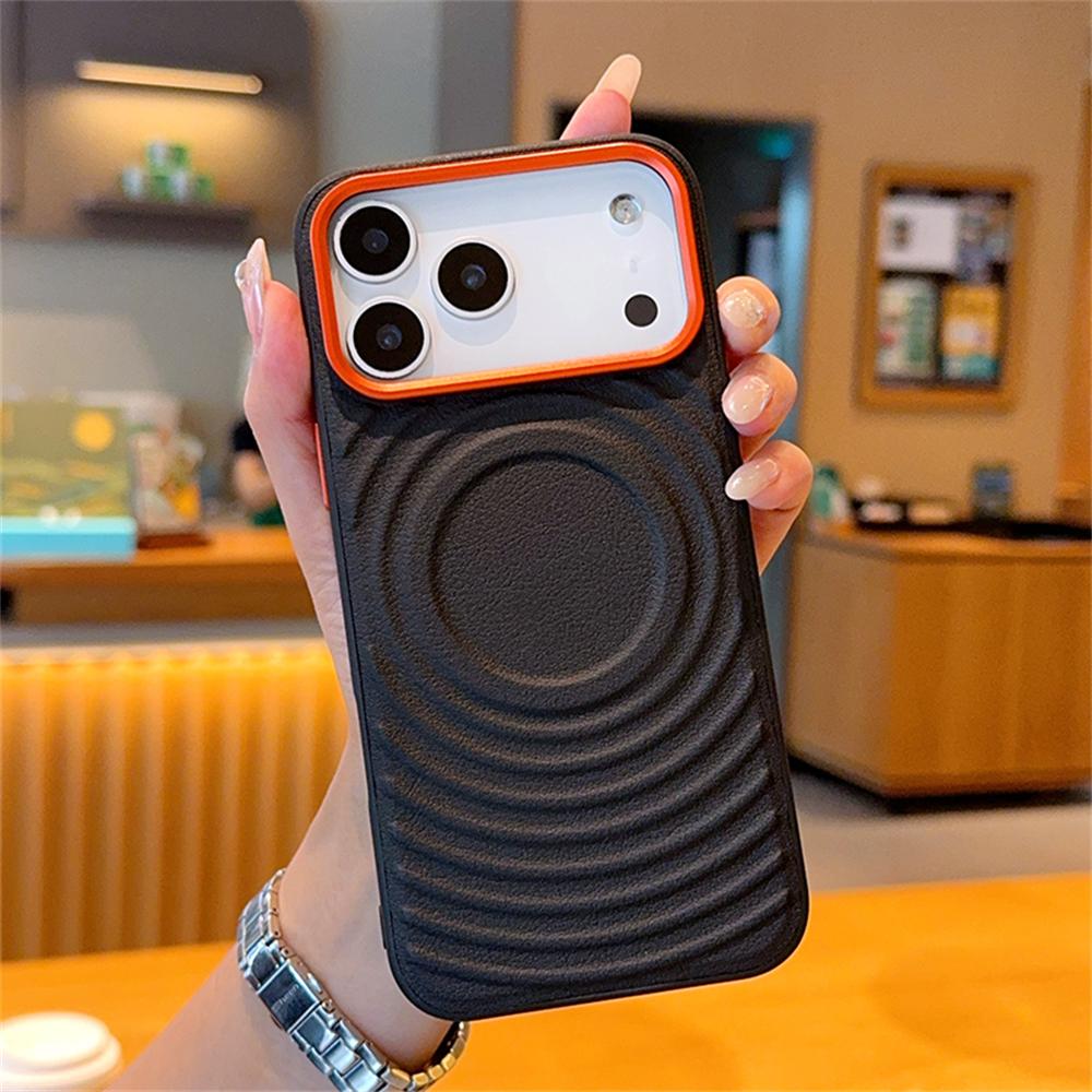 Ripple Pattern Protective Magnetic Shockproof Case For iPhone 17 Air 16 15 Pro Max Plus 16E For Magsafe Water Ripple Magnet Capa