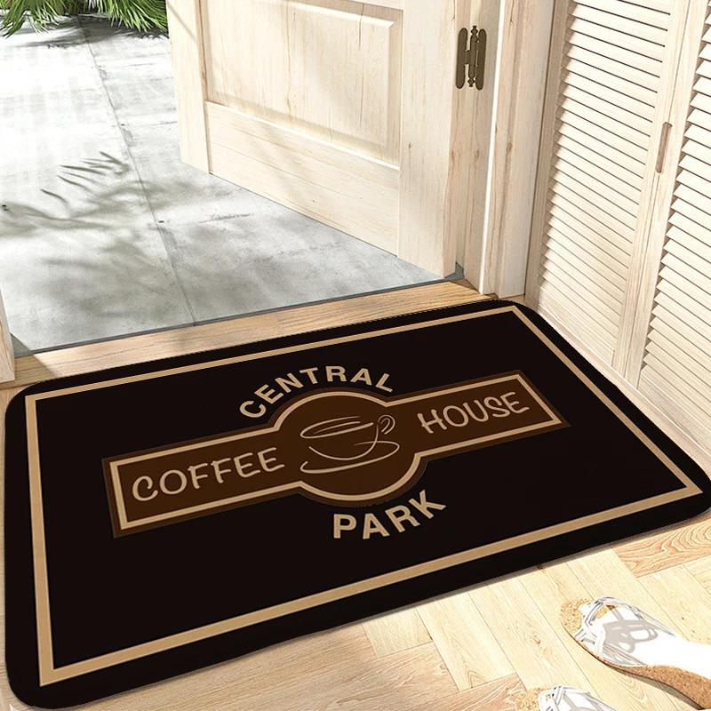 Café Carpet Entrance of House Bathroom Mat Anti Slip Hallway Veranda Floor Soft Rug for Bedroom Modern Home Decoration