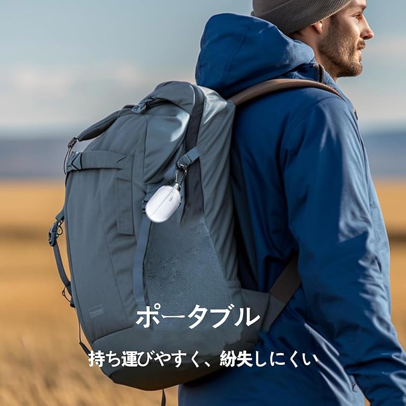 For SOUNDPEATS CC/SOUNDPEATS PearlClip Pro case Cover [HNWEIWEI] transparent TPU material (with carabiner + strap) ) silicon storage case convenience