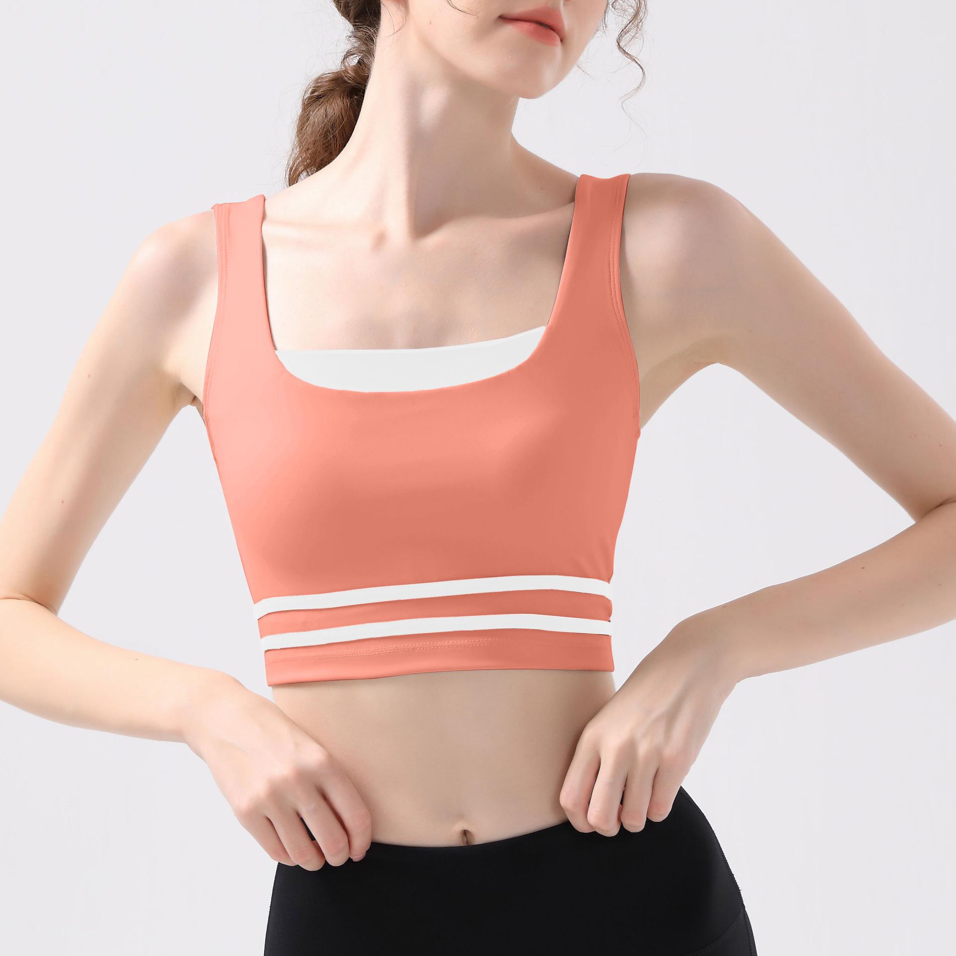 

Спортивный ударопрочный жилет для бега с высокой поддержкой и защитой от провисания, бюстгальтер для йоги для женщин Small оранжевый