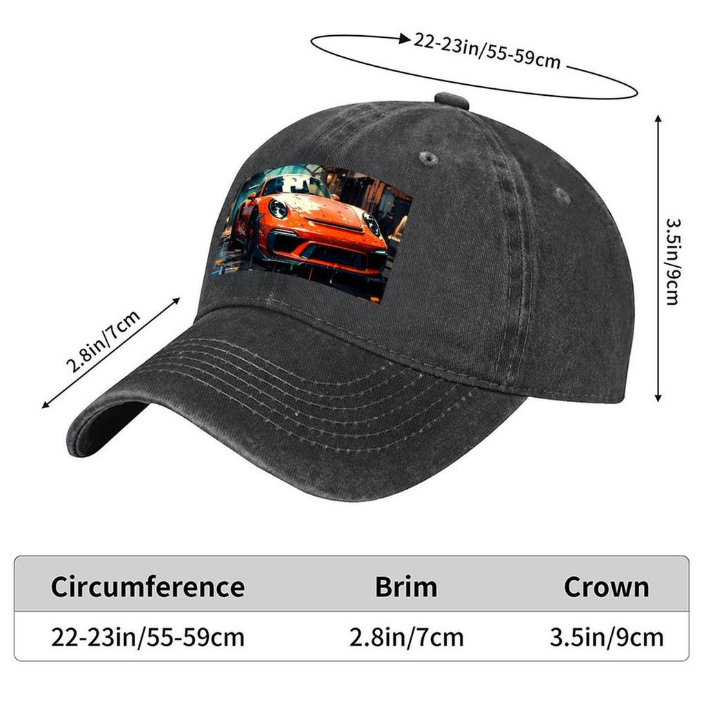 2026 2026 Vibrant Sports Car Parked On Wet City Street At Night Baseball Cap Summer Hat Snapback Cap Women's Men's