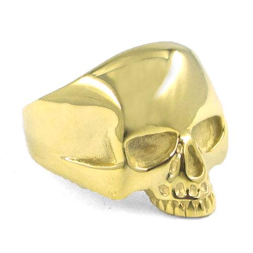 Wholesale Skull Biker Ring Stainless Steel Jewelry Classic Punk Silver Color Black Gold Biker Skull Ring Men Women Kids SWR0036A