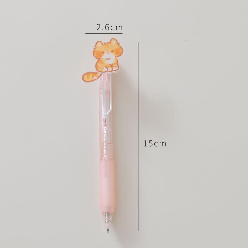1/4 Stück Niedliche Katze mit wedelndem Schwanz Gelstift Cartoon Automatischer Stift Schwarz Kawaii Neutraler Stift Studien-Schreibwaren Schulbedarf Geschenke