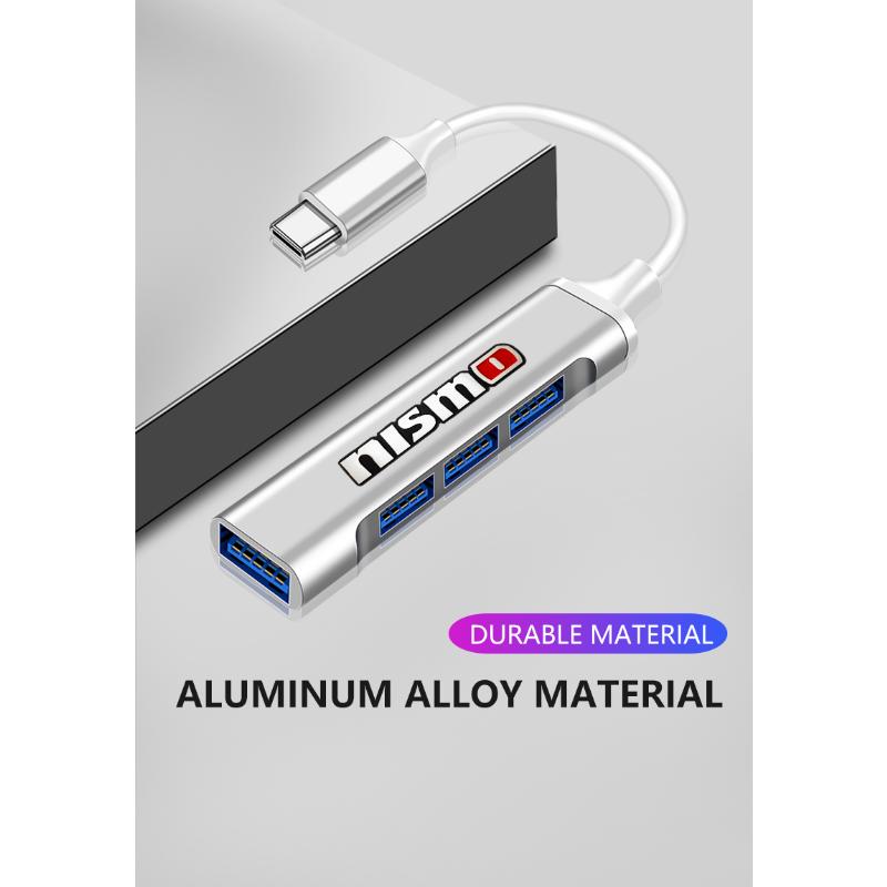 1ks nový Type-C na USB adaptér Multi Port rozbočovač pro Nismo Nissan Almera Tiida Juke Teana Qashqai 350Z 370Z GTR