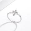 Cross Star Inlaid Zircon Ring With Box And Cloth Bag