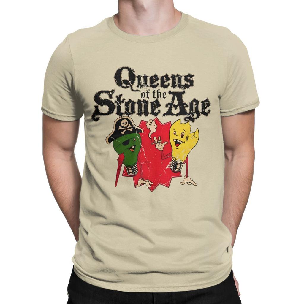 Bulb Light And Pirates Queens Of The Stone Age T-Shirt Men Cotton T Shirts Short Sleeve Tee Shirt Birthday Present Clothes