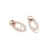 Trend Wire Mesh Droplets Rhinestone Drop Earrings for Women Exquisite Geometry Gold Color Jewelry
