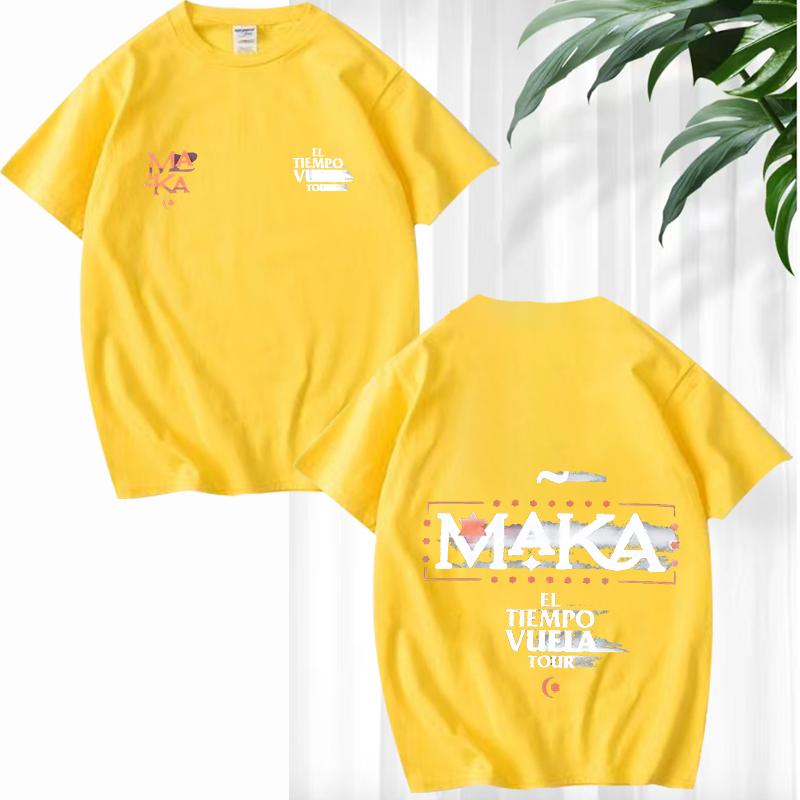 Rapper Maka El Tiempo Vuela Tour Merch T Shirt men women funny Oversized 100% Cotton short sleeve Summer print Unisextops