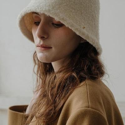 ACCLET Bucket Wool-Like Bucket Hat Ivory H041IV