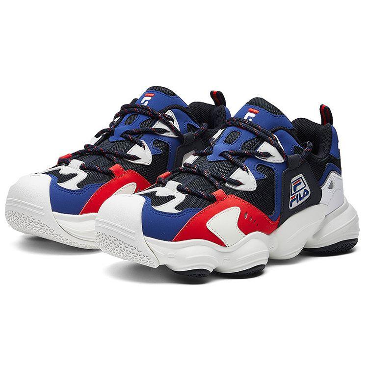 FILA Ugly Fabric Synthetic Leather Low Top Sports Casual Shoes Women Sneakers Blue F12W941129FNB