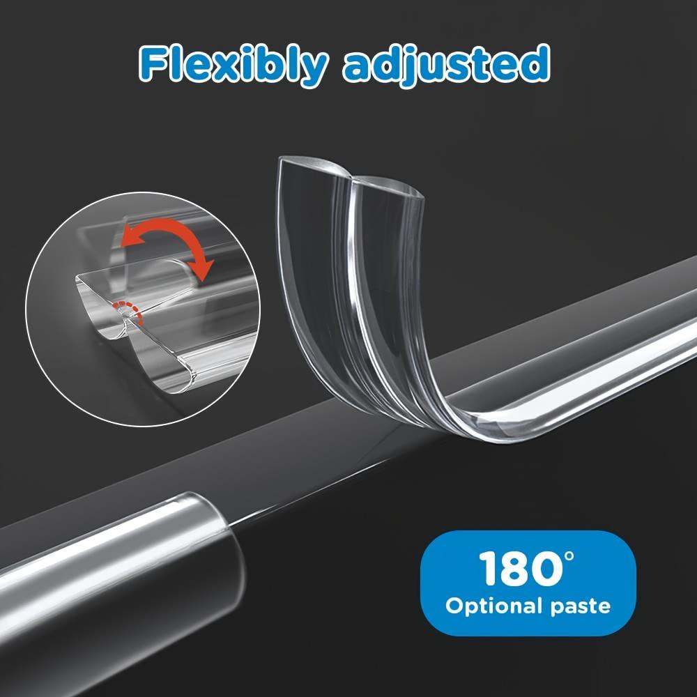 9.8ft Transparent Silicone Corner Guard - Thick & Soft Edge Protector for Cabinet, Table, Drawer. Easy Install & Kitchen Safety.