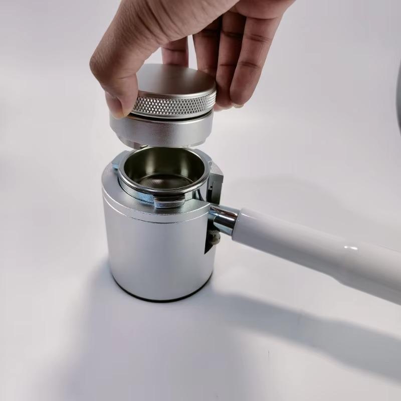 Coffee Tamping Station Base Aluminium Alloy Adjustable Height Tamping Station Base for 51mm/53mm/58mm Portafilte Coffee Tools